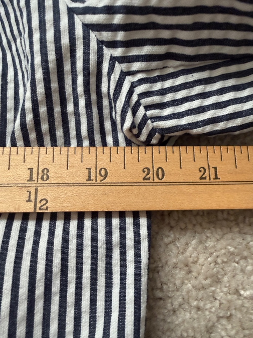 Sandro Navy & white striped pleated hip blazer - Picture 3 of 10